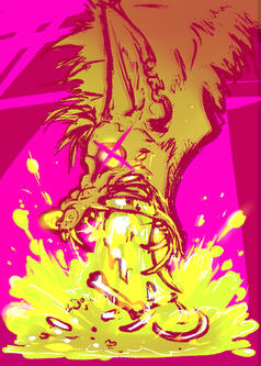 stylized vomiting sona poster